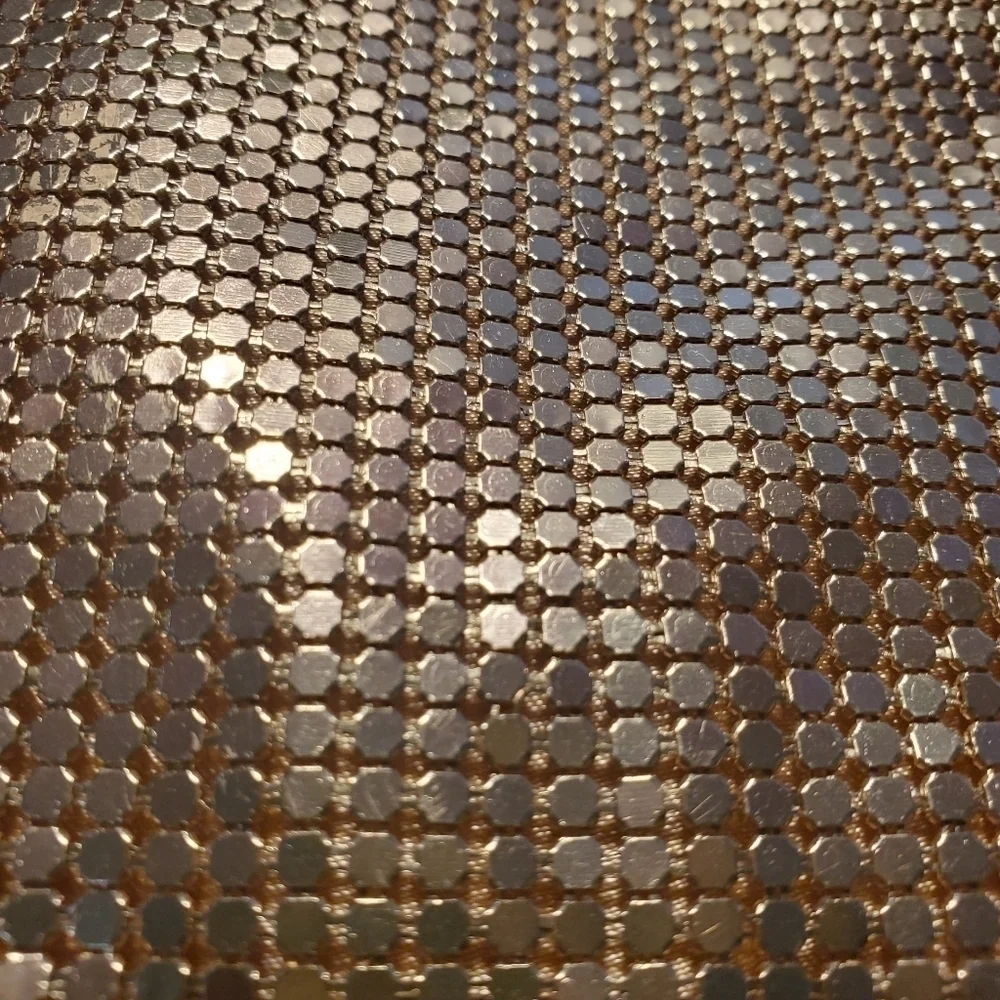Guess Gold One Starry Night Metal Metallic Mesh Clutch Wristlet Purse
